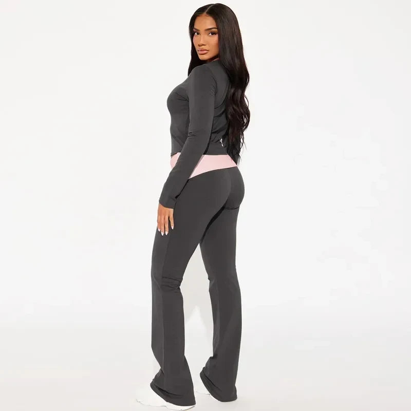 Diamond Patchwork Two-Piece Loungewear Set