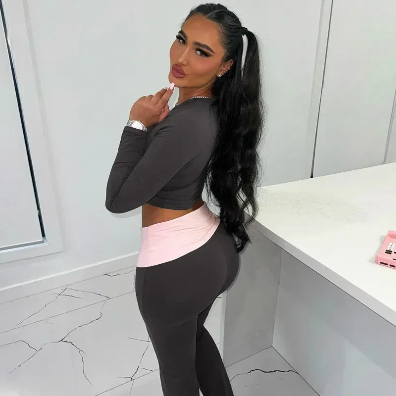 Diamond Patchwork Two-Piece Loungewear Set
