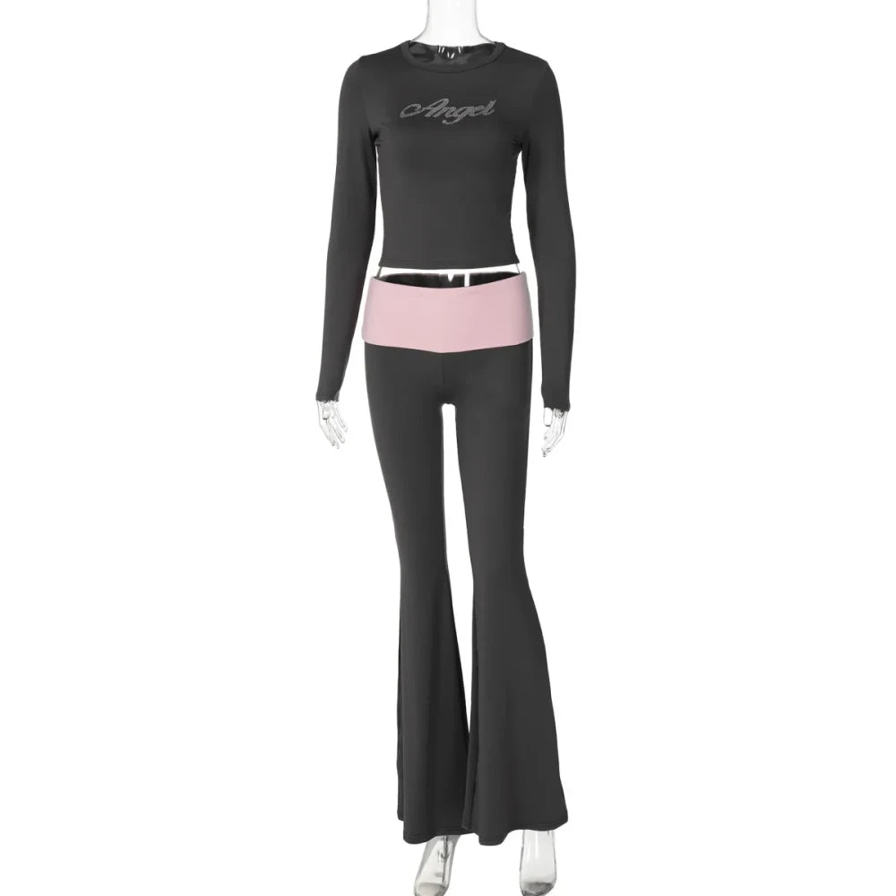 Diamond Patchwork Two-Piece Loungewear Set